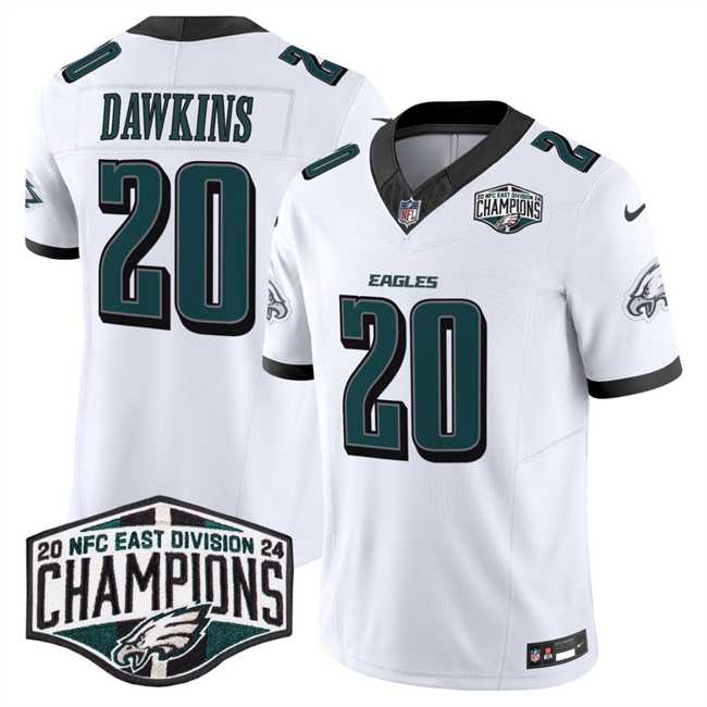 Men%27s Philadelphia Eagles #20 Brian Dawkins White 2024 New NFC East Champions F.U.S.E. Vapor Untouchable Limited Stitched Jersey->philadelphia eagles->NFL Jersey